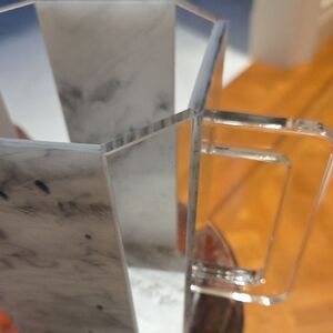 Clear Acrylic Marble-Pattern Washing Cup. Hexagon Shape.